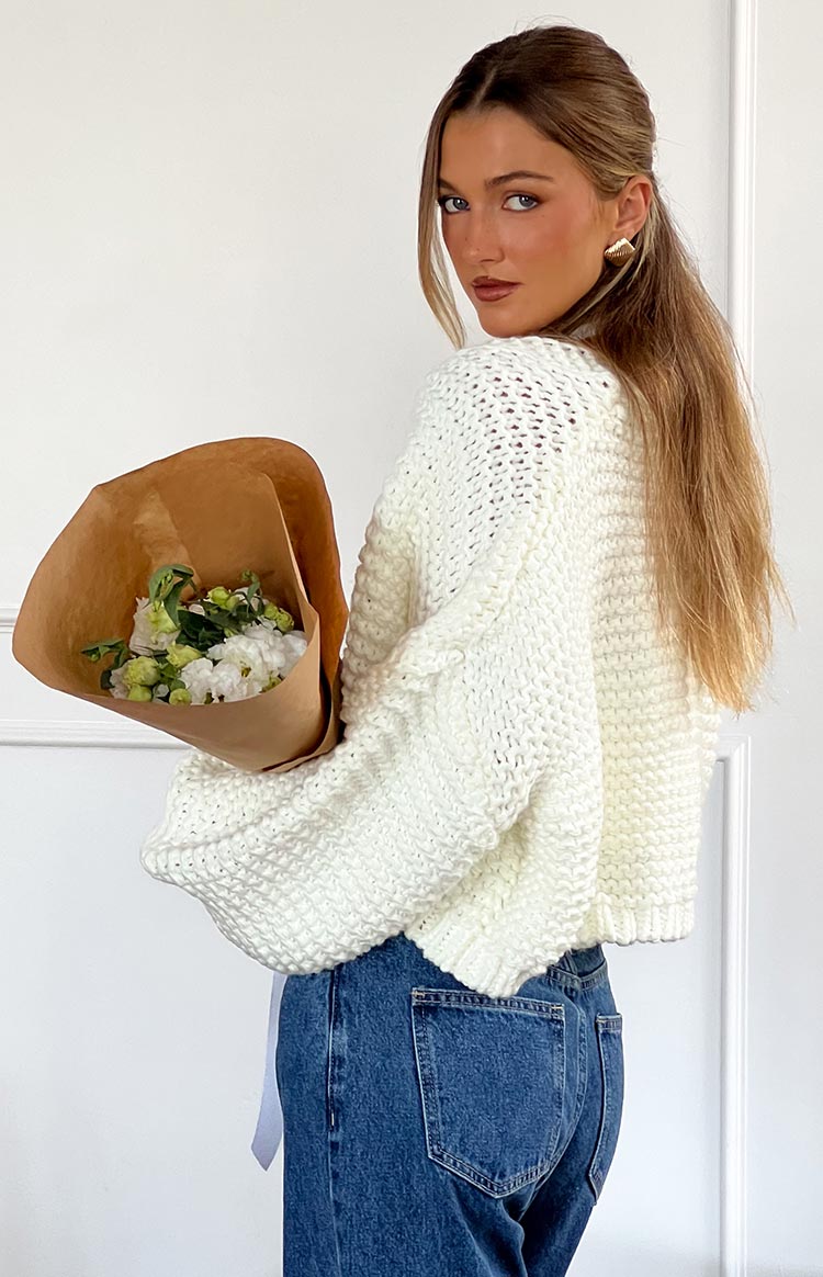 Jen White Knit Cardigan Image