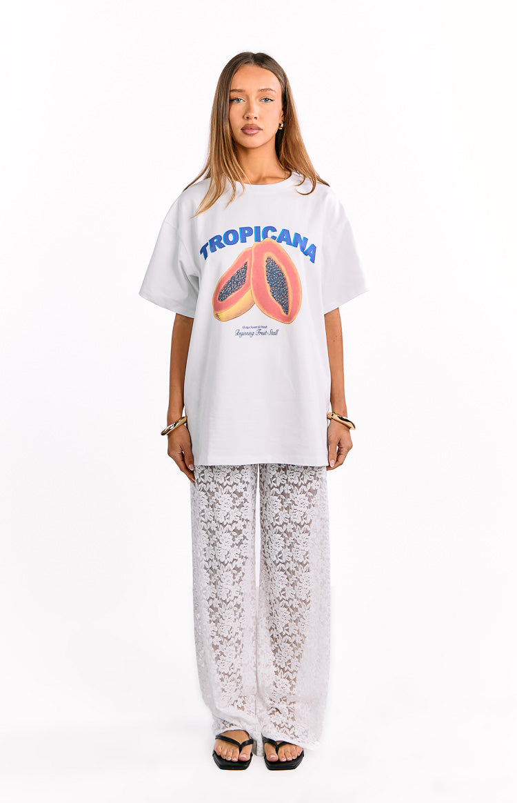 Jev White Lace Pants Image