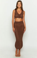 Jimmi Brown Knit Midi Skirt Image