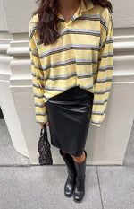 Joanie Black PU Midi Skirt Image