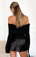 Joey Black Off Shoulder Sweater Image