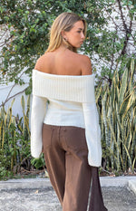 Joey Cream Off Shoulder Sweater Image