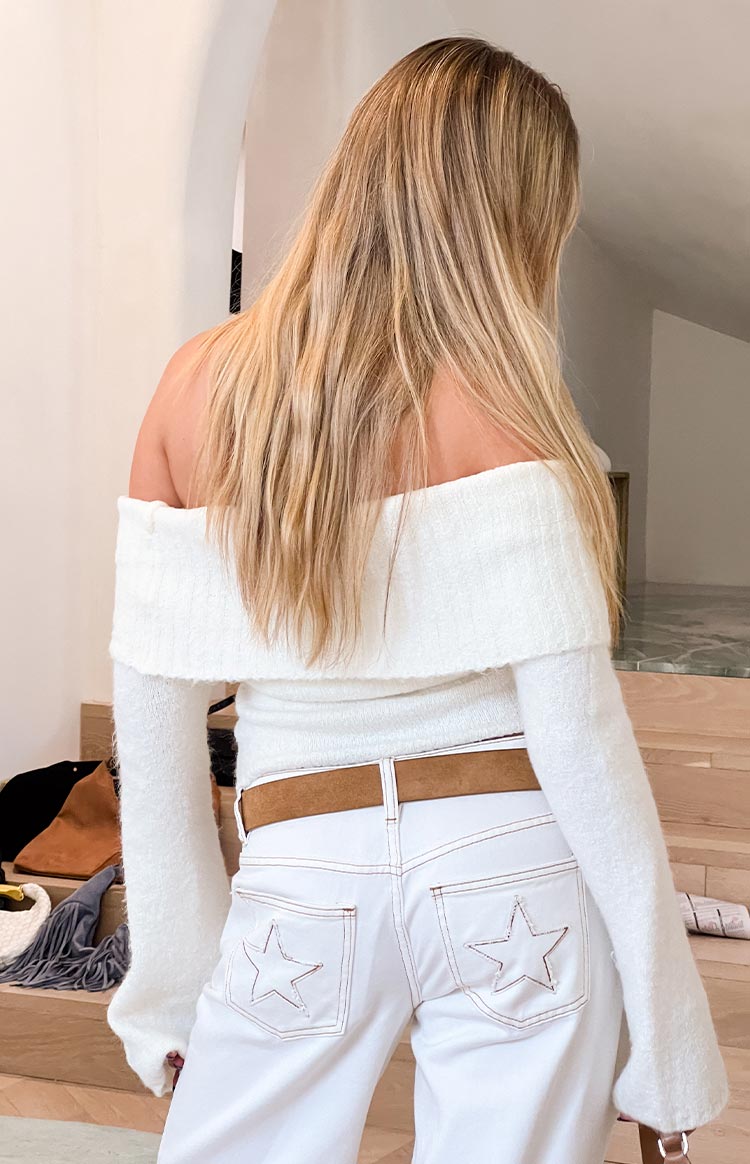 Joey Cream Off Shoulder Sweater Image