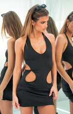 Jorja Black Halter Mini Dress Image