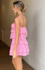 Kamala Pink Ruffle Mini Dress Image