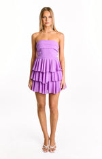 Kimmie Magenta Strapless Ruffle Mini Dress Image