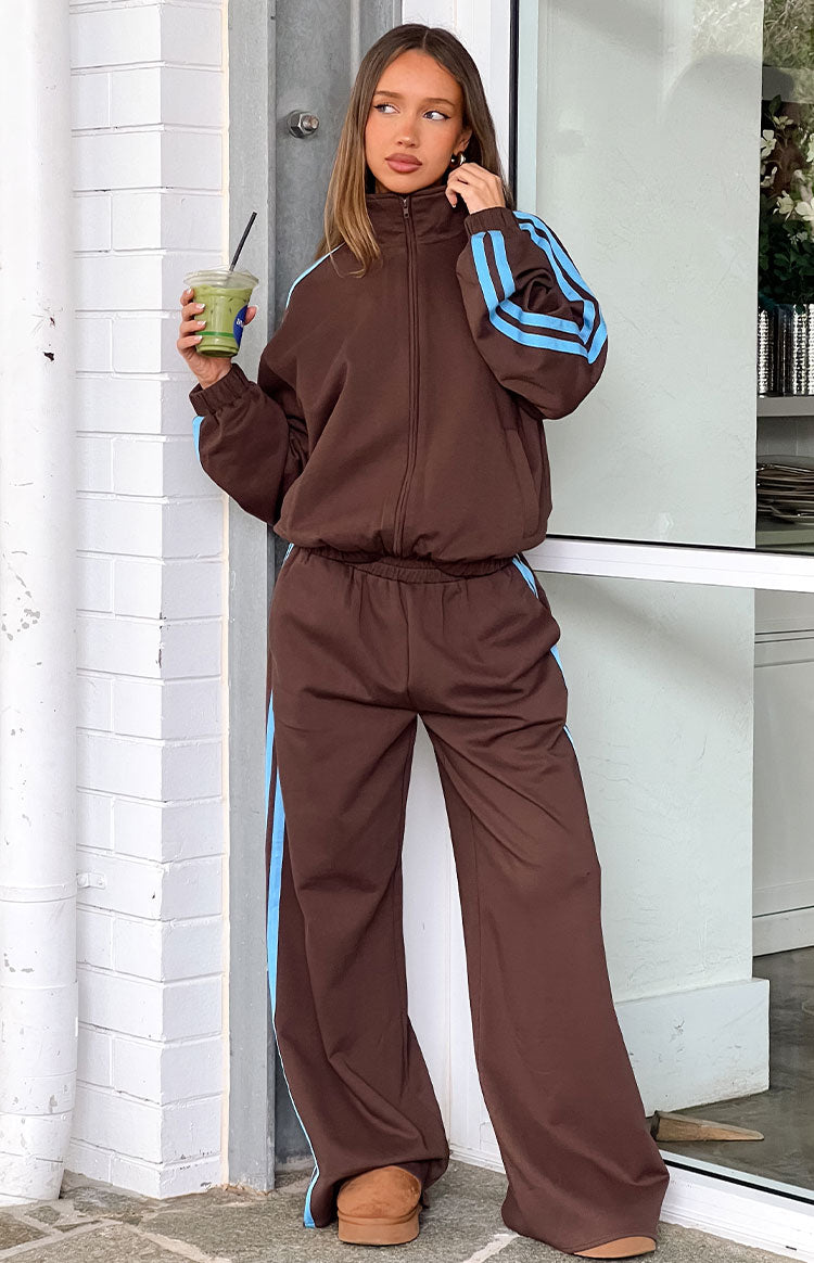 Kosie Chocolate And Blue Stripe Jacket Image