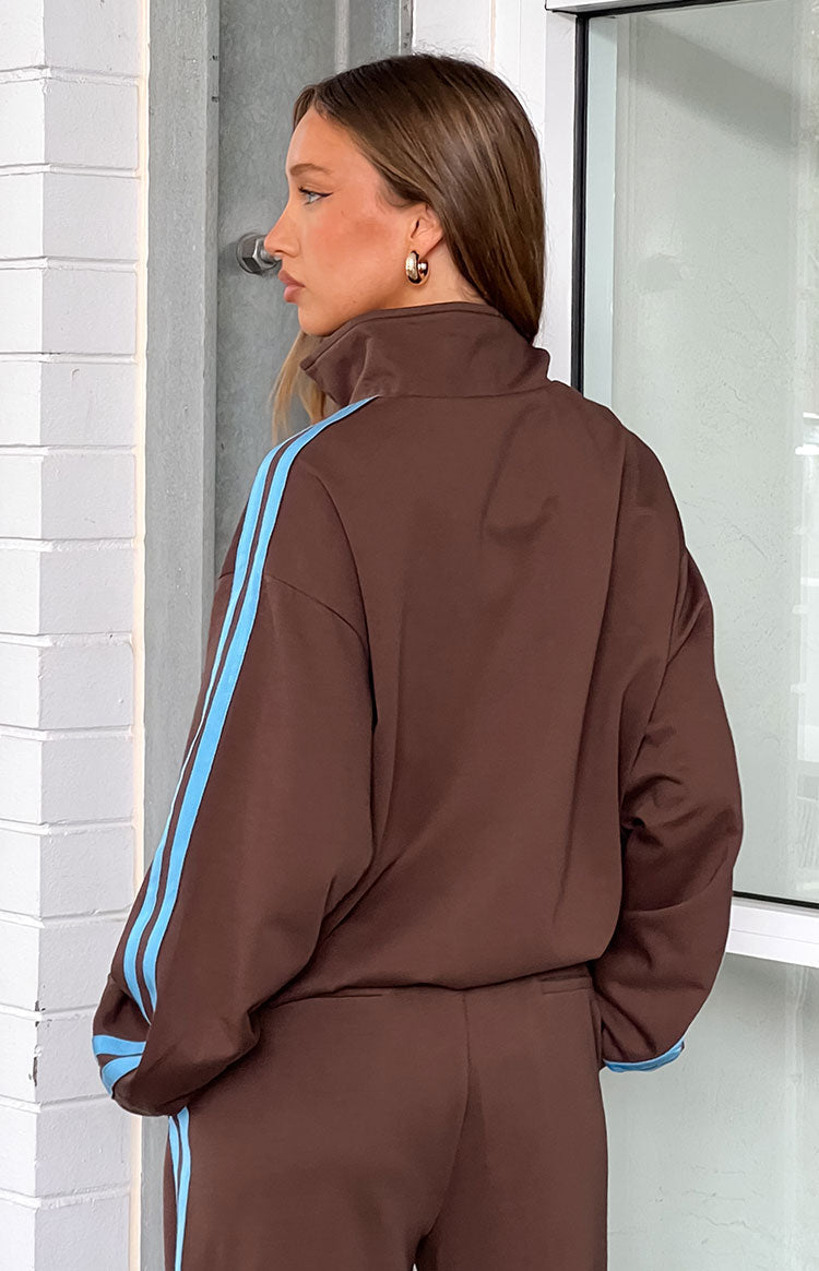 Kosie Chocolate And Blue Stripe Jacket Image