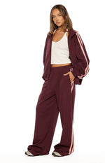 Kosie Burgundy and Pink Stripe Track Pants - PRE ORDER Image