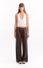 Kosie Chocolate And Blue Stripe Track Pants Image