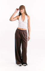 Kosie Chocolate And Blue Stripe Track Pants Image