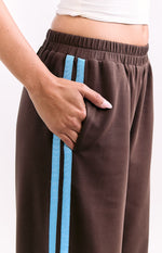 Kosie Chocolate And Blue Stripe Track Pants Image