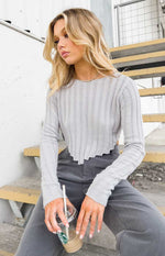 Kristin Grey Rib Sweater Image