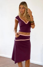 Levi Grape Contrast Bind Jersey Top Image