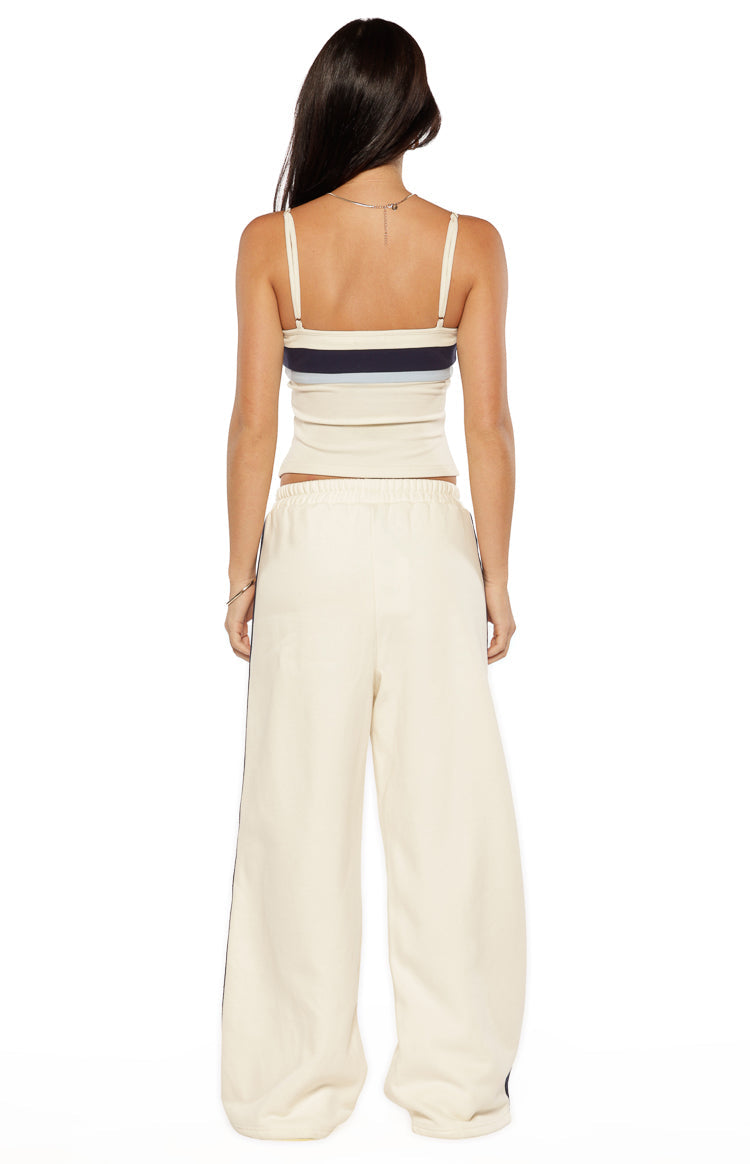 Leya White Contrast Stripe Singlet Image