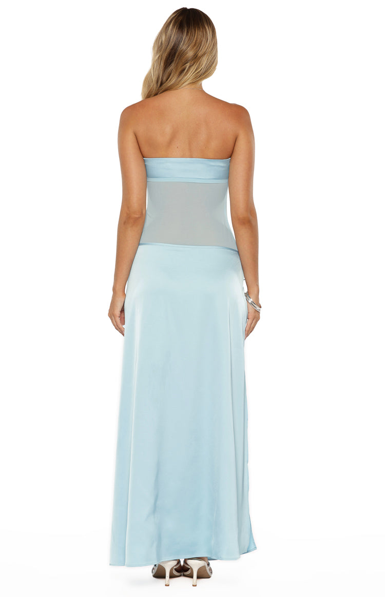 Lidia Blue Wrap Front Maxi Dress Image