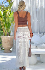 Lillie White Crochet Lace Maxi Skirt Image