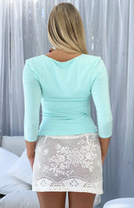 Lillie White Crochet Lace Mini Skirt Image