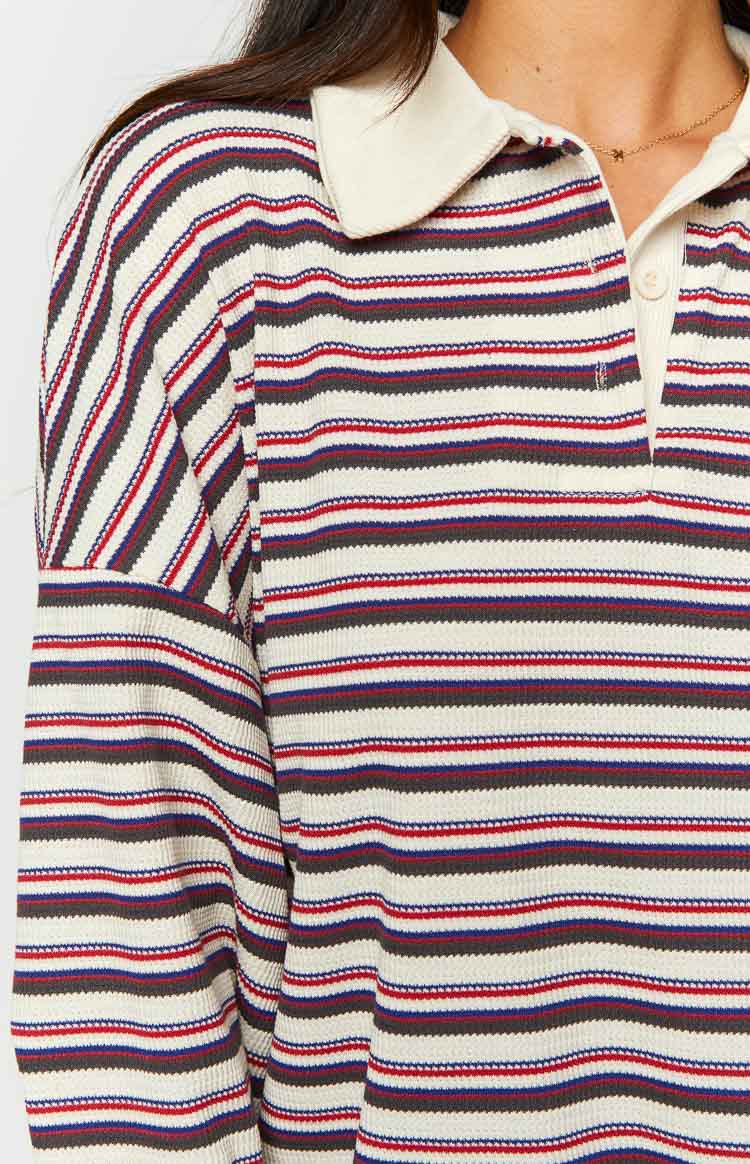 Lioness Porcelain Multi Striped Rugby Jersey Image