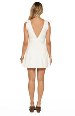 Lola White Cotton Broderie Detail Mini Dress Image