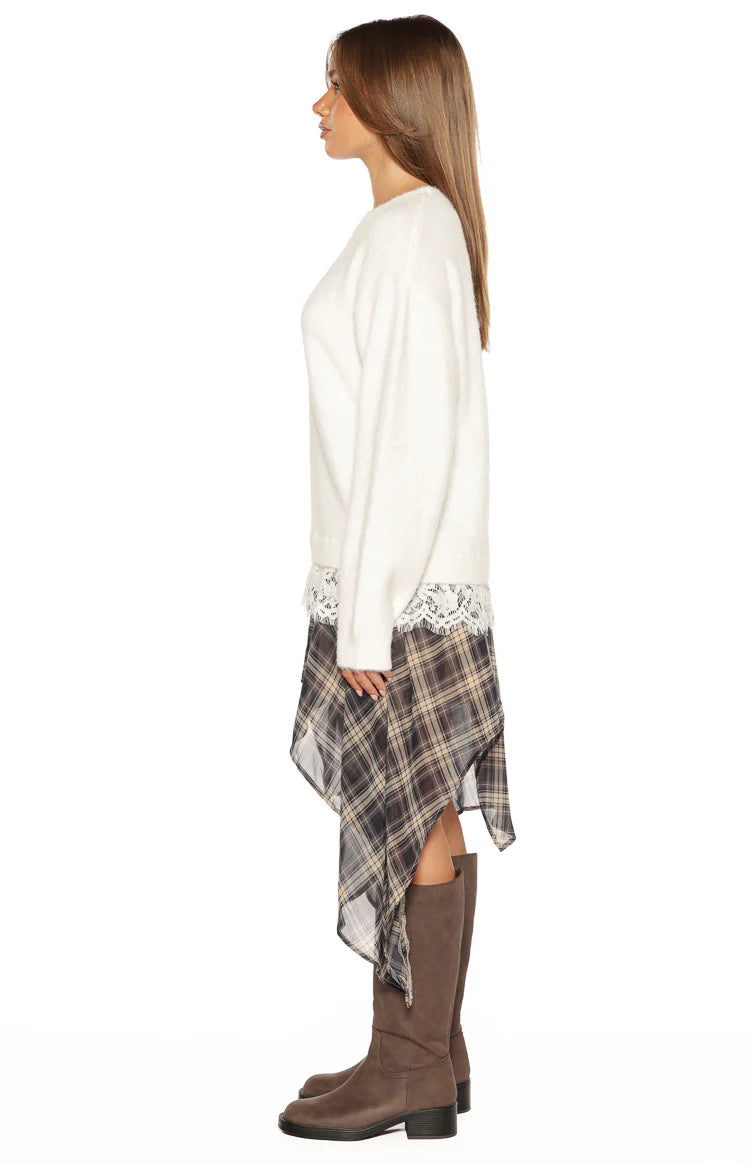 Lolly Cream Lace Trim Knit Image