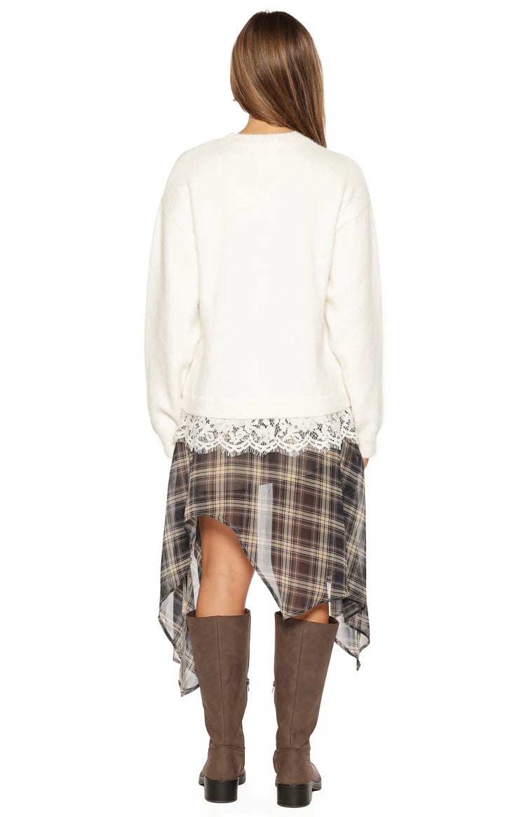 Lolly Cream Lace Trim Knit Image