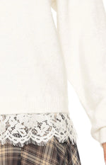 Lolly Cream Lace Trim Knit Image