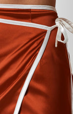Lou Wrap Maxi Skirt Brown Image