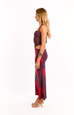 Lucinda Purple Floral Cut Out Maxi Dress Image