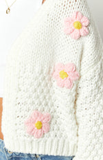 Luella White Flower Knit Cardigan Image