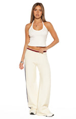 Luna Cream Knit Jacquard Track Pants Image