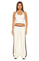 Luna Cream Knit Jacquard Track Pants Image