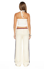 Luna Cream Knit Jacquard Track Pants Image