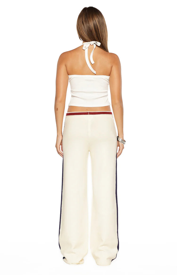 Luna Cream Knit Jacquard Track Pants Image