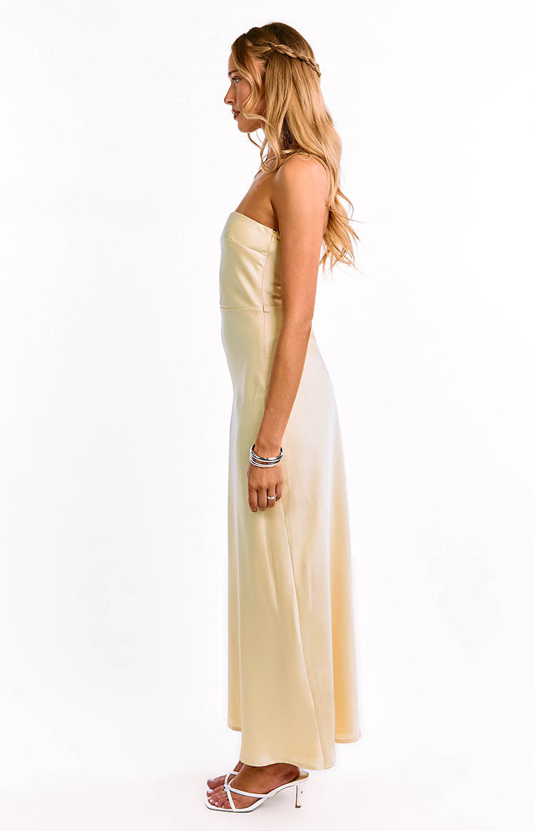 Maddix Yellow Strapless Formal Maxi Dress Image