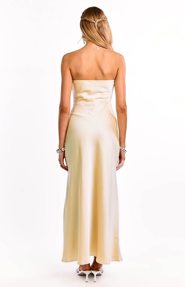 Maddix Yellow Strapless Formal Maxi Dress Image
