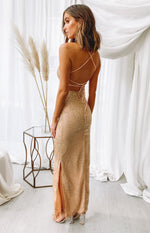 Manhattan Slip Formal Dress Gold Image