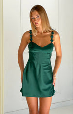 Marbelle Green Satin Mini Dress Image