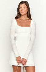 Marcus White Long Sleeve Mini Dress Image