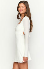 Marcus White Long Sleeve Mini Dress Image