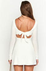 Marcus White Long Sleeve Mini Dress Image