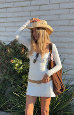 Marcus White Long Sleeve Mini Dress Image