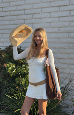 Marcus White Long Sleeve Mini Dress Image