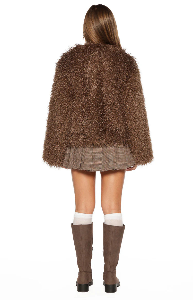 Margot Brown Shaggy Fur Jacket Image