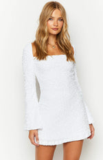 Marienne White Velvet Sequin Mini Dress Image