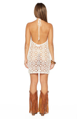 Marlon White Crochet Mini Dress Image