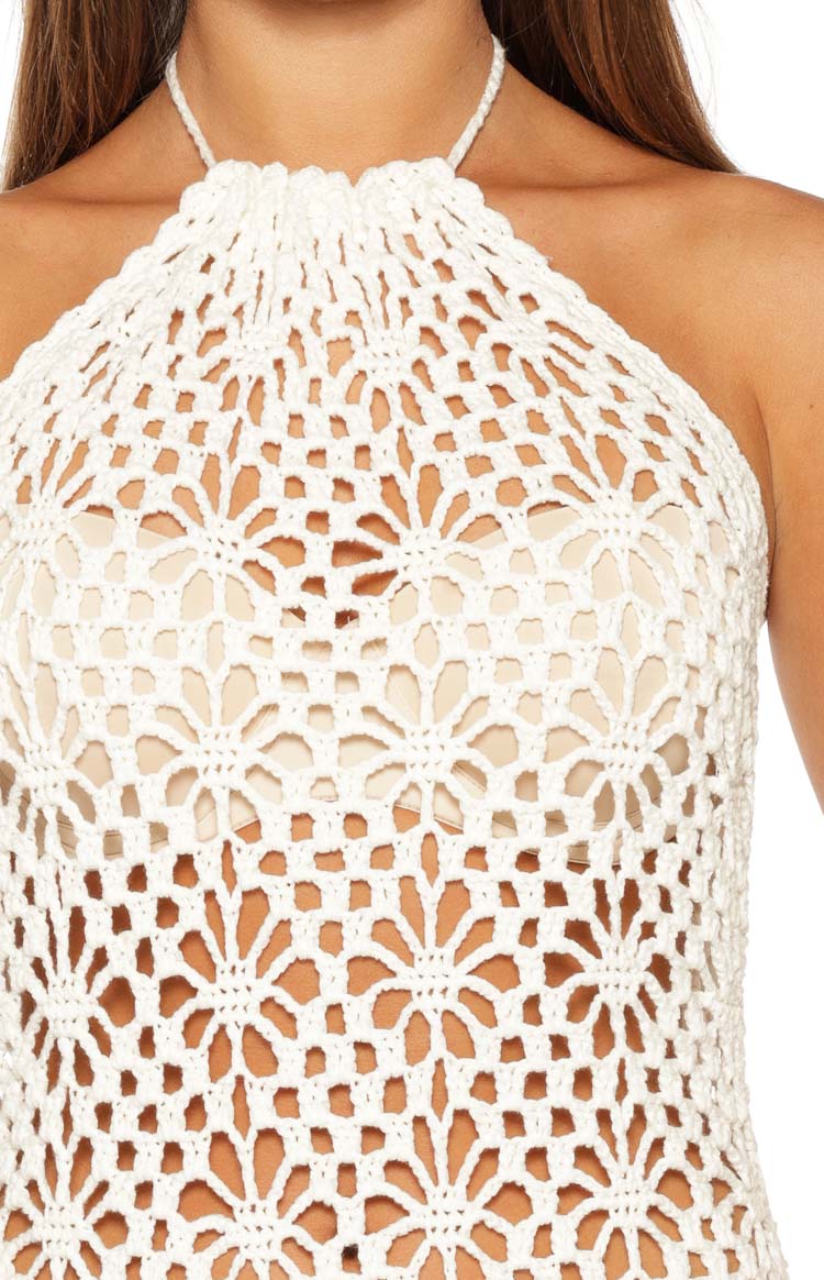 Marlon White Crochet Mini Dress Image