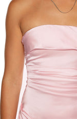 Merlo Light Pink Strapless Formal Maxi Dress Image