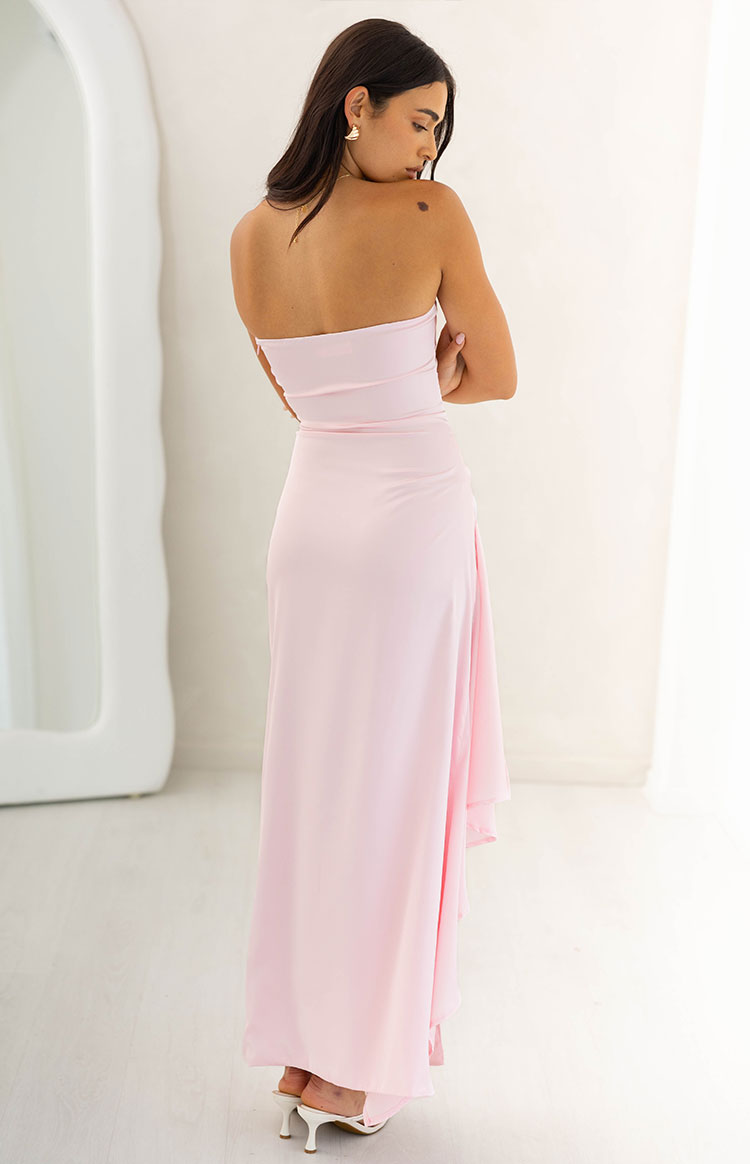 Merlo Light Pink Strapless Formal Maxi Dress Image