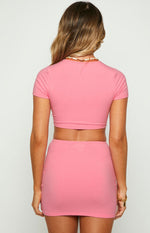 Milee Pink Rib Mini Skirt Image